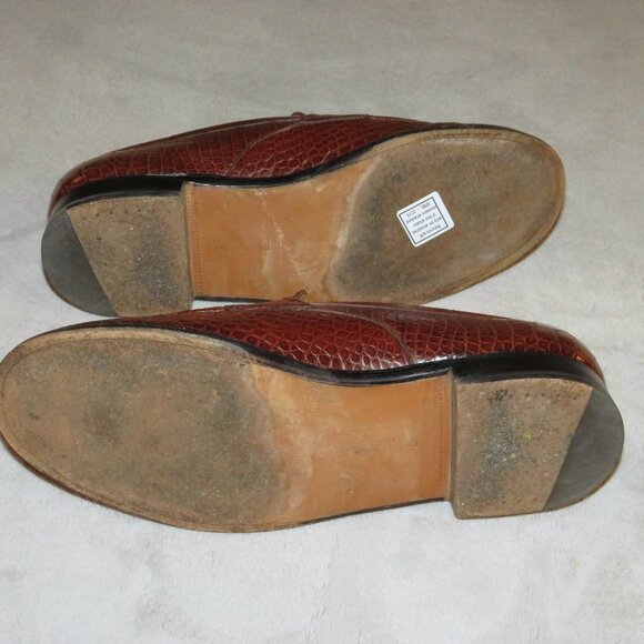 J.M. Weston 180 Brown Crocodile Leather Loafers US 9.5 D main image 5